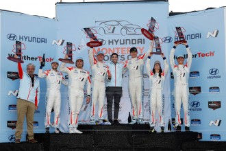 Bryan Herta Autosport’s Hyundai cars sweep podium in Laguna Seca